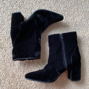 Shoedazzle Black Velvet Booties